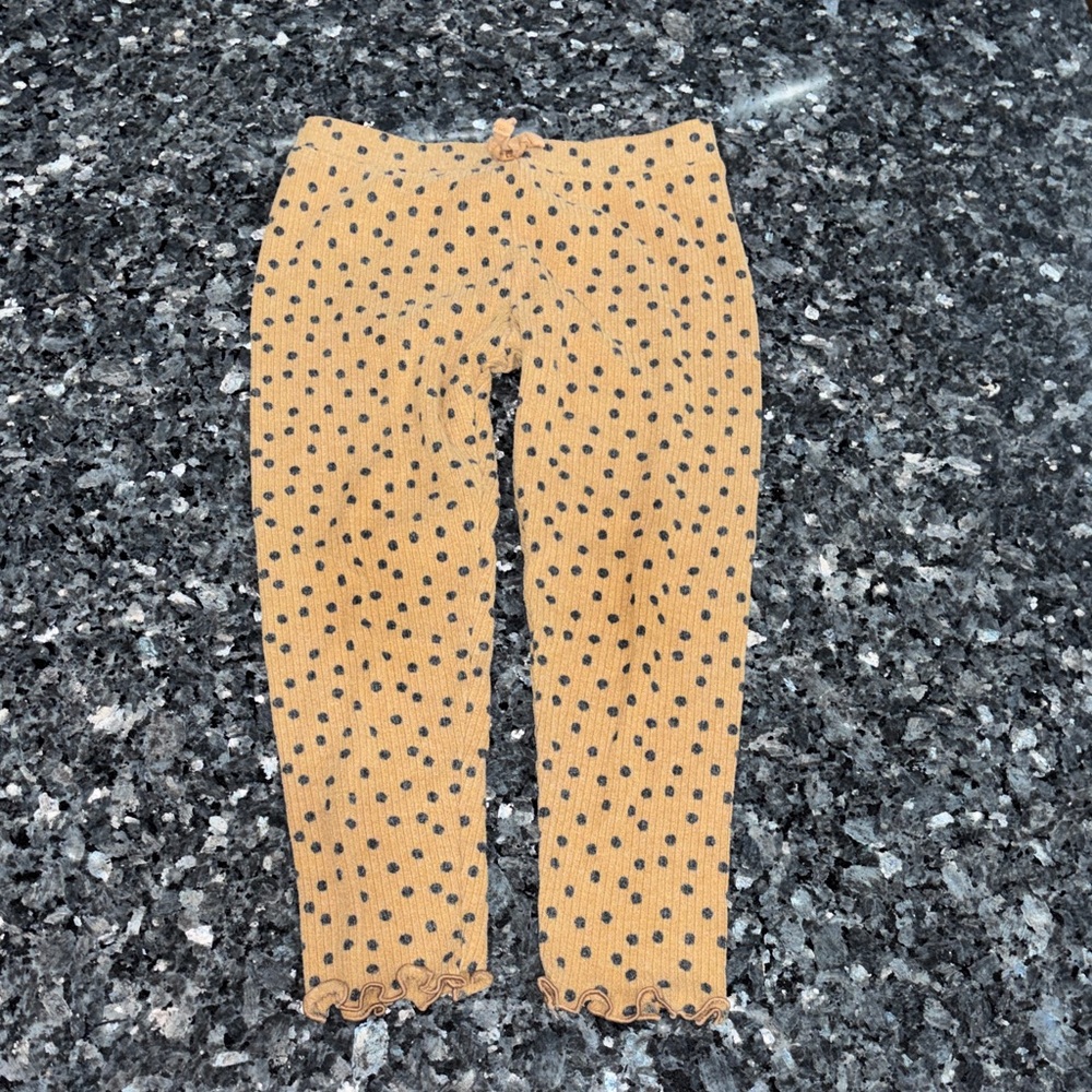 Old Navy Kids' Brown Leggings with Black Polka Dots